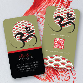 レッドサンヨガスピリチュアルめい想インディアンOm Ohmロゴ 名刺