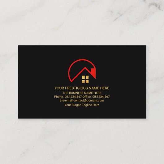 レッドサンルーフトップ金ゴールドウィンドウズリアルティ 名刺 (裏面)