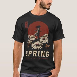レッドサン春メイド | 季節のデイジーアート Tシャツ