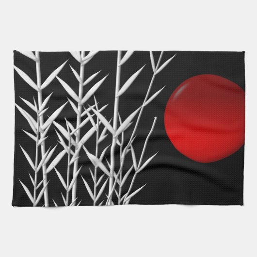 レッドサン白黒禅 キッチンタオル (横)