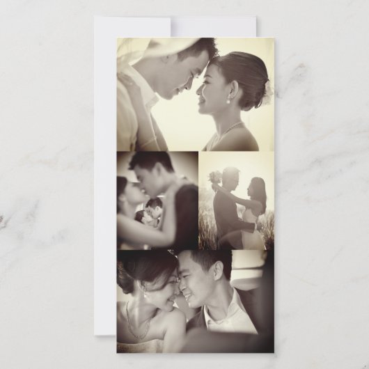 レッドサークルダブル中国のハピ結婚ネスの写真 サンキューカード (裏面)