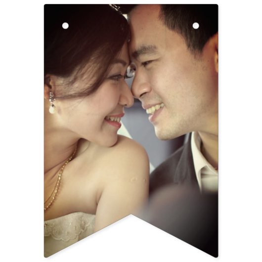 レッドサークルダブル中国のハピ結婚ネスの写真 バンティングフラッグ (第3の旗)