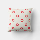 レッドサークルドットレトロデザイン枕 クッション (裏面)