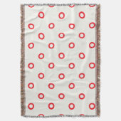 レッドサークルドットレトロデザイン スローブランケット (正面縦)