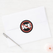 レッドサークル反トランプICE政治的意見 ラウンドシール (封筒)