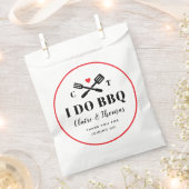 レッドサークルI do BBQ婚約パーティ フェイバーバッグ (クリップ留めされた状態)