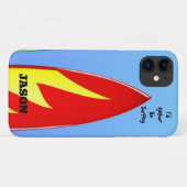 レッドサーフボード "I'd Rather Be Surfing" iPhoneケース Case-Mate iPhoneケース (裏面(横))
