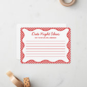 レッドザアモーレブライダルシャワーデイトナイトアイディア ノートカード (正面/裏面インサイチュ)