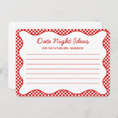 レッドザアモーレブライダルシャワーデイトナイトアイディア ノートカード (正面/裏面)