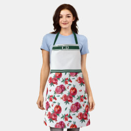 レッドザクロ果樹園オールオーバープリントモノグラム エプロン