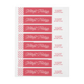 レッドザメリーホリデーズタイポグラフィクリスマス ラップアラウンドラベル (シート)