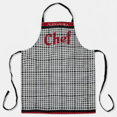 レッドシェフバッファロープレイド白黒エプロン エプロン (正面)