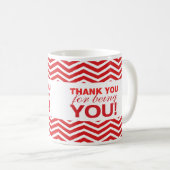 レッドシェブロンありがとうマグ コーヒーマグカップ (正面右)