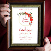 レッドシェードフローラ結婚リースの愛するメモリ ポスター