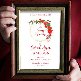 レッドシェードフローラ結婚リースの愛するメモリ ポスター