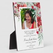 レッドシェードボタニカルフローラ伝統的ガーランド フォトプラーク (側面)