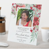 レッドシェードボタニカルフローラ伝統的ガーランド 台座サイン (インサイチュ)