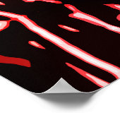 レッドシェード白黒抽象芸術モダンアートモチーフ ポスター (角)