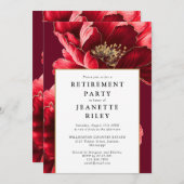 レッドシエレガントックフローラ退職パーティー 招待状 (正面/裏面)