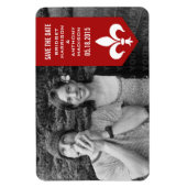 レッドシックなフローリッシュバナー日付マグネットを保存 マグネット (縦)