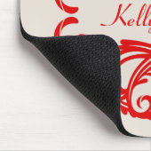 レッドシックダマスクマウスパッド マウスパッド (コーナー)