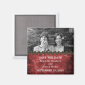 レッドシックSteampunk写真Save the Date Magnet マグネット (正面/裏面)