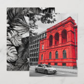 レッドシティ建物ミニマリスト写真 ポストカード (正面/裏面)