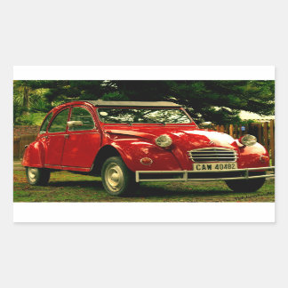 レッドシトロエン2CV 長方形シール