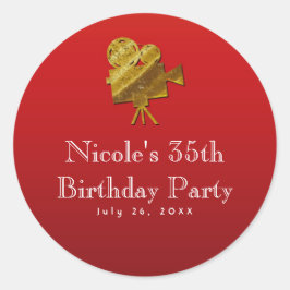 レッドシネマ&金ゴールドスターズハリウッドパーティーの好意 ラウンドシール