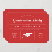 レッドシモダンック卒業招待状 招待状 (正面/裏面)