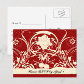 レッドシャビーシックRSVP インビテーションポストカード (正面/裏面)