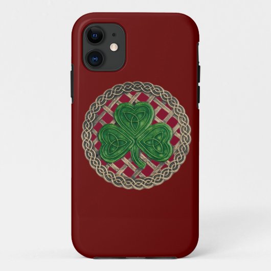 レッドシャムロックとケルト結び目模様iPhone 5Gケース Case-Mate iPhoneケース (裏面)