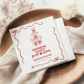 レッドシャンパンタワーファンシーNothing Just Love スタンダードカクテルナプキン