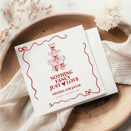 レッドシャンパンタワーファンシーNothing Just Love スタンダードカクテルナプキン