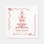 レッドシャンパンタワーファンシーNothing Just Love スタンダードカクテルナプキン (正面)