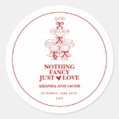 レッドシャンパンタワーファンシーNothing Just Love ラウンドシール (正面)