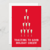 レッドシャンパントースト応援メリークリスマスツリー シーズンカード (正面/裏面)