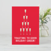 レッドシャンパントースト応援メリークリスマスツリー シーズンカード (スタンド正面)