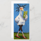 レッドシューズノートカードの秘書の鳥 (正面/裏面)