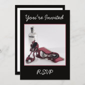 レッドシューズ誕生日またはカクテル招待状 招待状 (正面/裏面)