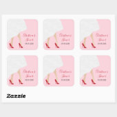 レッドシューズ&結婚ズドレスブライダルシャワーシール スクエアシール (シート)