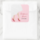 レッドシューズ&結婚ズドレスブライダルシャワーシール スクエアシール (バッグ)