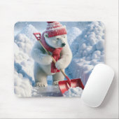 レッドショベル付きクリスマスポーラーベア マウスパッド (マウス)