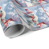 レッドショベル付きクリスマスポーラーベア ラッピングペーパー (ロールコーナー)