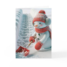 レッドショベル付きクリスマス雪だるま