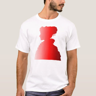 レッドシルエット1800sファッションイギリス女性3 tシャツ