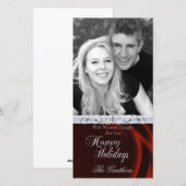 レッドシルクハッピーホリデーシルバーフォトカード シーズンカード (正面/裏面)