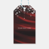 レッドシルク&スパークルグラムハリウッドカスタムの好意 ギフトタグ (正面)