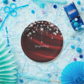 レッドシルク&スパークルグラムハリウッドパーティー ペーパープレート (パーティー)