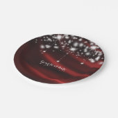 レッドシルク&スパークルグラムハリウッドパーティー ペーパープレート (アングル)